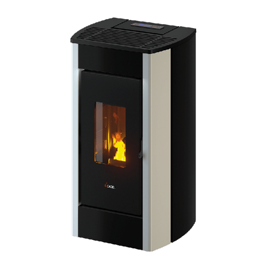 Perla 7 Metallo Bianco Stufa a Pellet 7 Kw Ad Aria CADEL