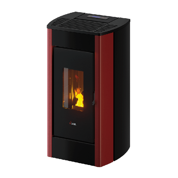 Perla 7 Metallo Rosso Stufa a Pellet 7 Kw Ad Aria CADEL