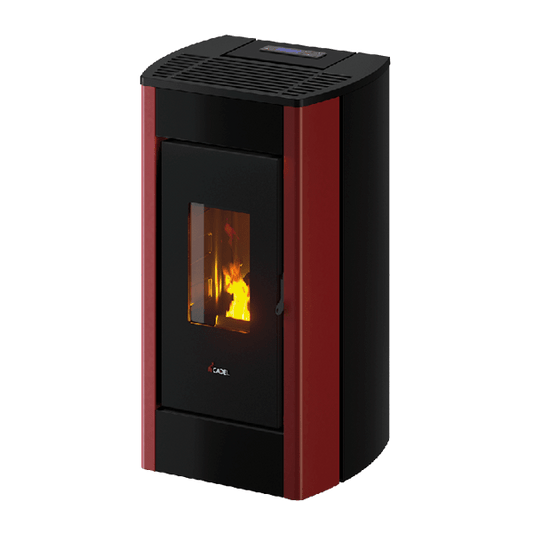 Perla 7 Metallo Rosso Stufa a Pellet 7 Kw Ad Aria CADEL