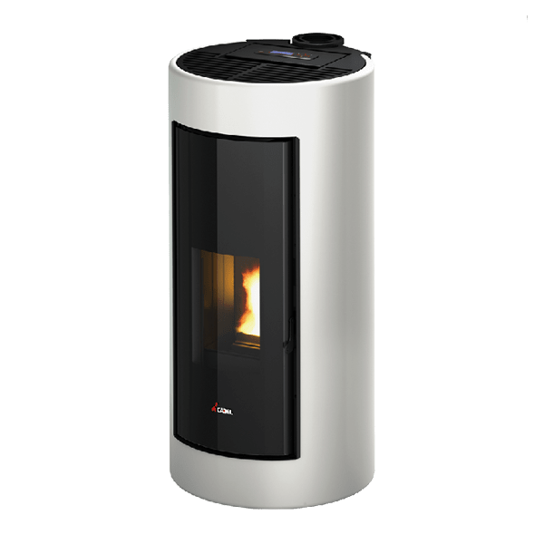 Shell 9 Up-Twin Metallo Bianco Stufa a Pellet 9,1 Kw Ad Aria CADEL