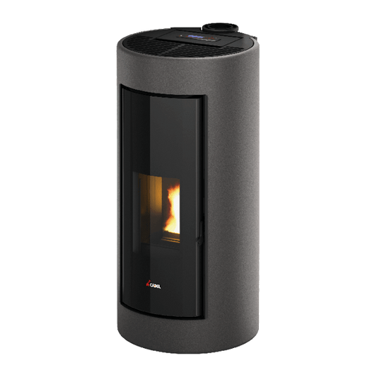 Shell 9 Up-Twin Metallo Titanium Stufa a Pellet 9,1 Kw Ad Aria CADEL