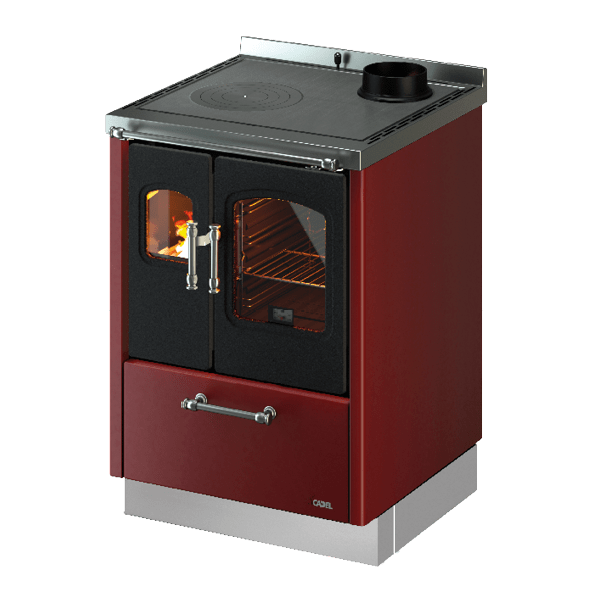 Smart 60 Metallo Rosso Cucina a Legna 6,5 Kw CADEL