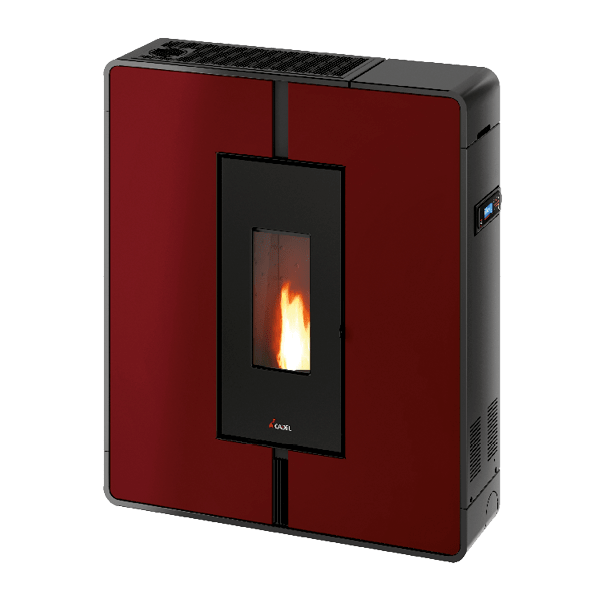 Tile Plus 10 Metallo Rosso Stufa a Pellet 10 Kw Canalizzata Ad Aria CADEL