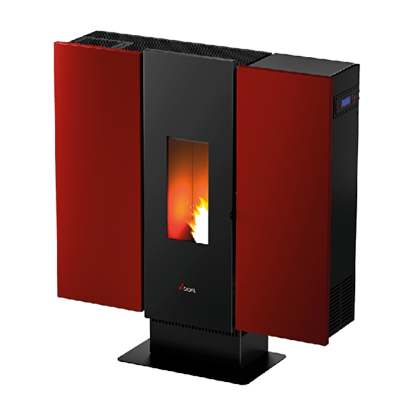 Wall Plus 10 Metallo Rosso Stufa a Pellet 10 Kw Canalizzata Ad Aria CADEL