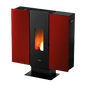 Wall Plus 10 Metallo Rosso Stufa a Pellet 10 Kw Canalizzata Ad Aria CADEL
