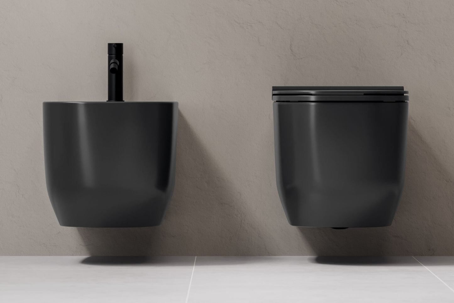 Alba Bidet Sospeso Nero Opaco Dolomite