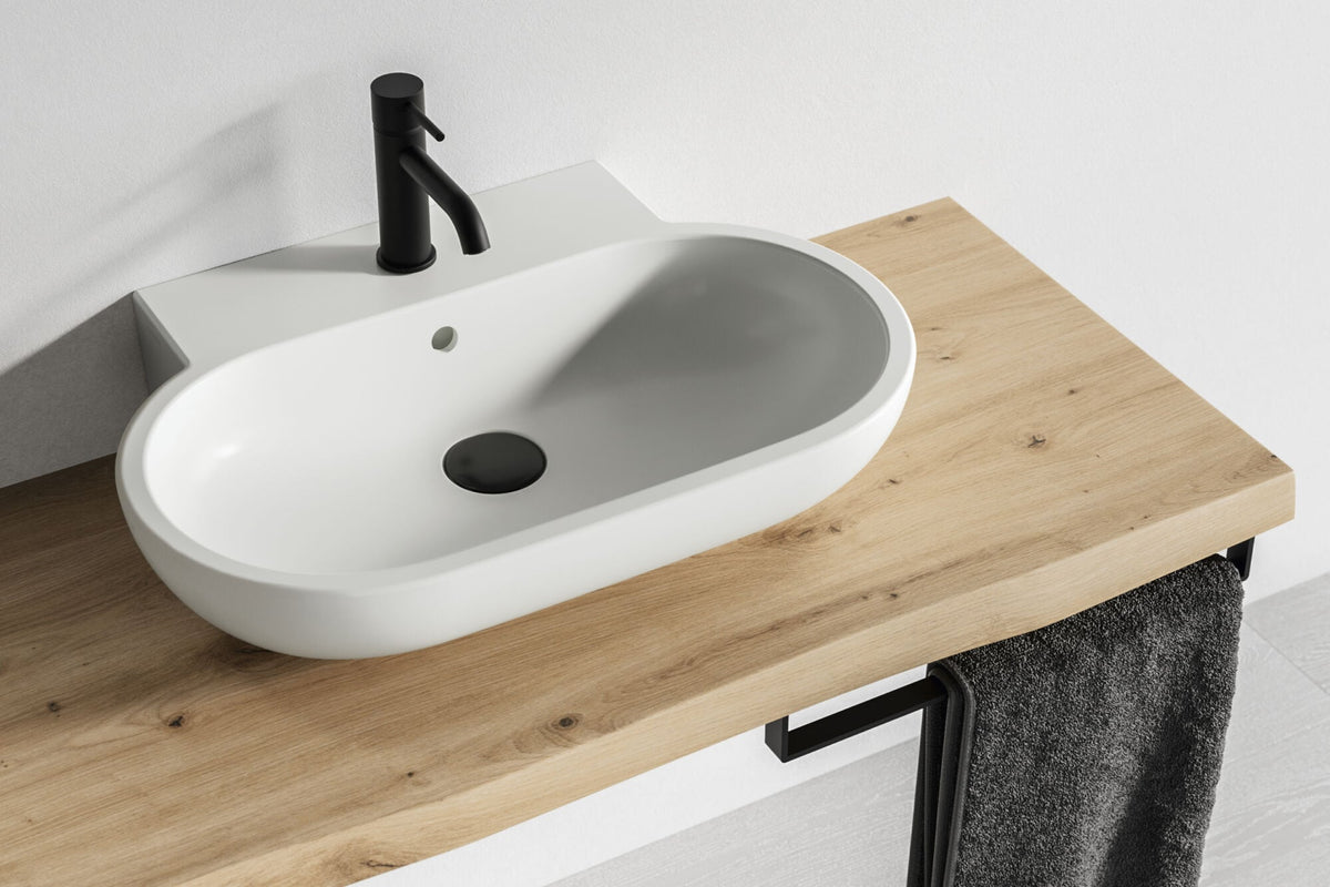 Mirto Lavabo monoforo da appoggio L. 65 cm Dolomite