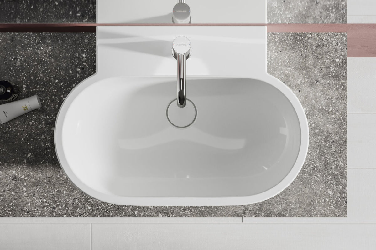 Mirto Lavabo monoforo da appoggio L. 65 cm Dolomite
