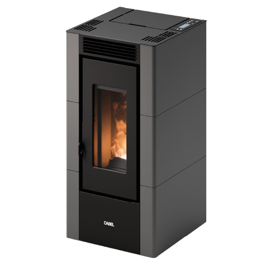 Cristal 6 Metallo Antracite Stufa a Pellet 5,5 Kw Ad Aria CADEL