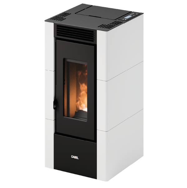 Cristal 6 Metallo Bianco Stufa a Pellet 5,5 Kw Ad Aria CADEL