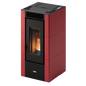 Cristal 6 Stufa a Pellet Ventilata 5,5 kW Metallo Rosso Bordeaux Cadel
