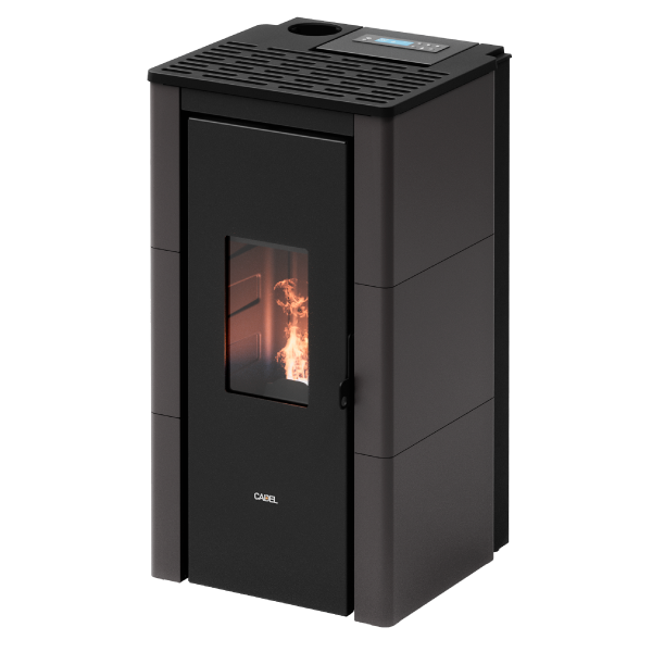 Cristal 7 Up Metallo Antracite Stufa a Pellet 7 Kw Ad Aria CADEL