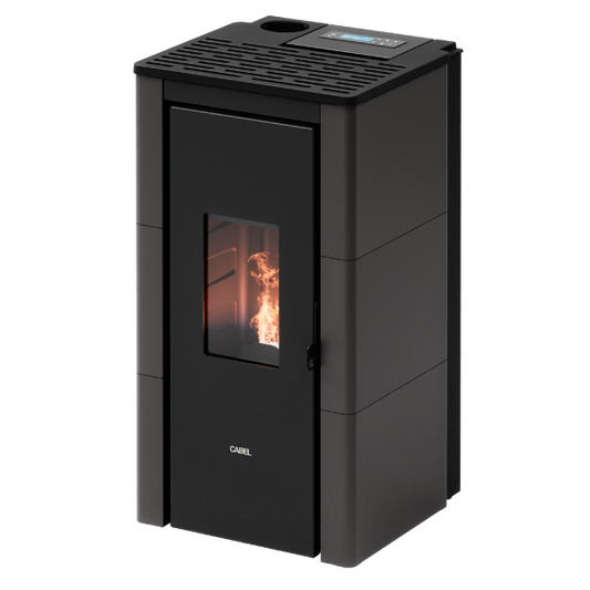 Cristal 7 Up Metallo Antracite Stufa a Pellet 7 Kw Ad Aria CADEL