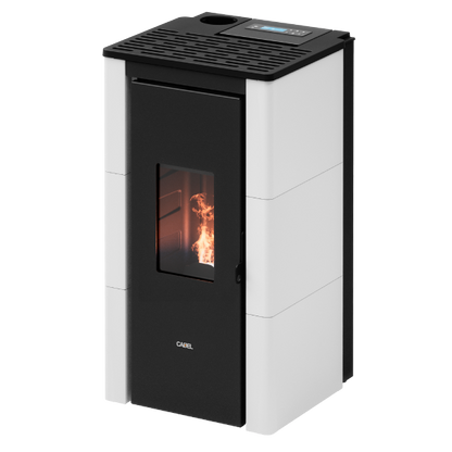 Cristal 7 Up Stufa a Pellet Ventilata 7 kW Metallo Bianco Cadel
