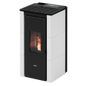 Cristal 7 Up Metallo Bianco Stufa a Pellet 7 Kw Ad Aria CADEL