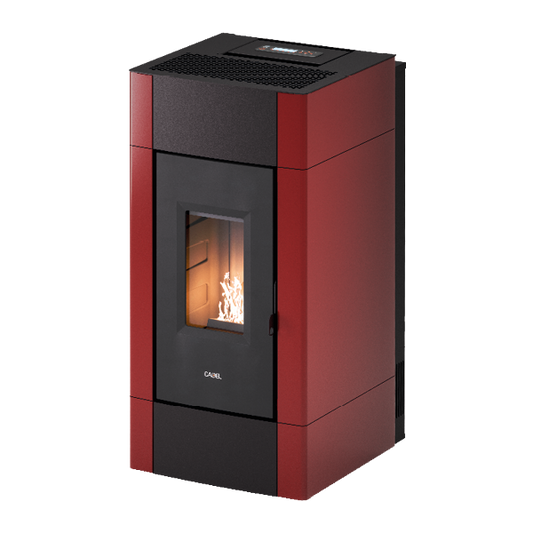 Cristal Plus 9 Metallo Rosso Stufa a Pellet 8,5 Kw Canalizzata Ad Aria CADEL