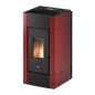 Cristal Plus 9 Metallo Rosso Stufa a Pellet 8,5 Kw Canalizzata Ad Aria CADEL