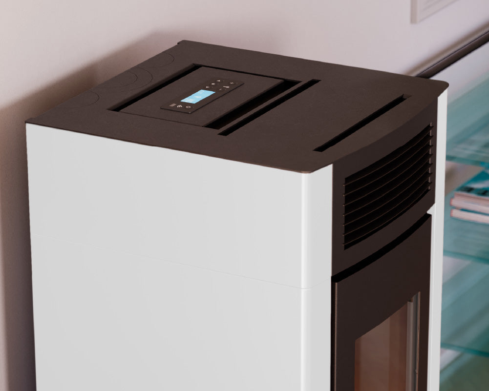 Cristal 9 Metallo Bianco Stufa a Pellet Ventilata ad Aria 8,5 kW Cadel