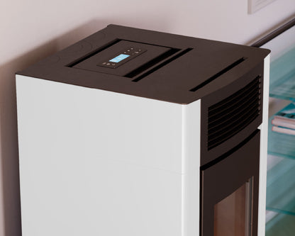Cristal 9 Metallo Bianco Stufa a Pellet Ventilata ad Aria 8,5 kW Cadel