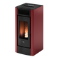 Cristal 9 Metallo Rosso Bordeaux Stufa a Pellet Ventilata ad Aria 8,5 kW Cadel