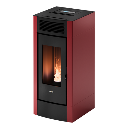 Cristal 9 Autoclean Metallo Rosso Stufa a Pellet Ventilata 8,5 kW Cadel