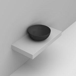 Noemi Lavabo da appoggio a ciotola diam 44 cm nero opaco Dolomite