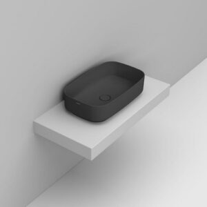Noemi Lavabo da appoggio ovale 62x38 cm nero opaco Dolomite