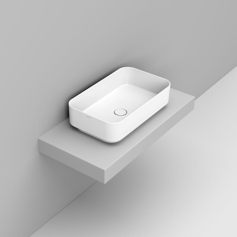 Noemi Lavabo da appoggio rettangolare 64x38 cm bianco Dolomite
