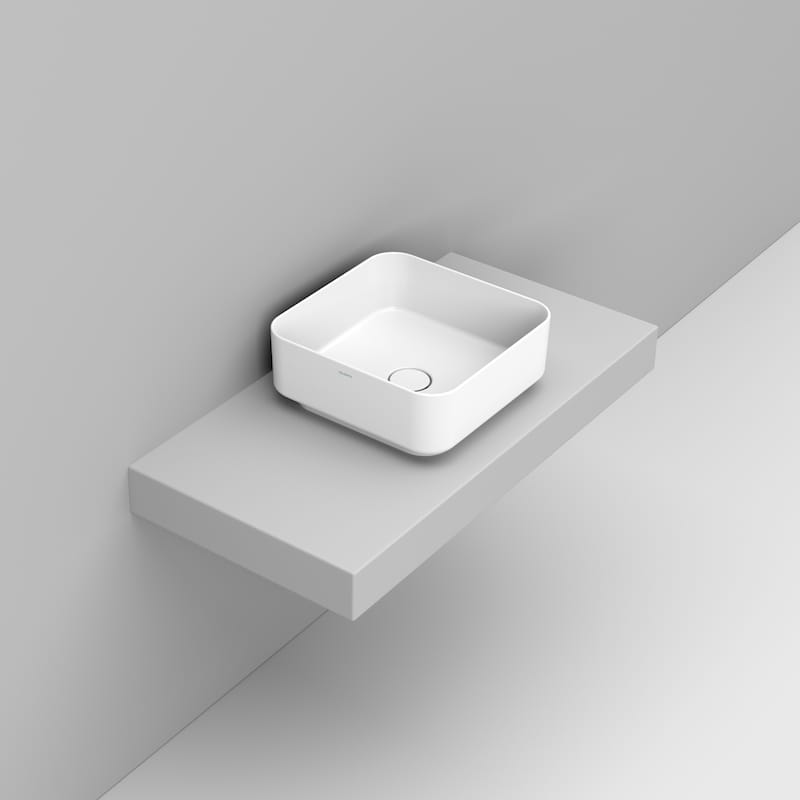 Noemi Lavabo da appoggio quadrato 40x40 cm bianco Dolomite