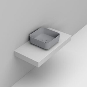Noemi Lavabo da appoggio quadrato 40x40 cm grigio cemento Dolomite