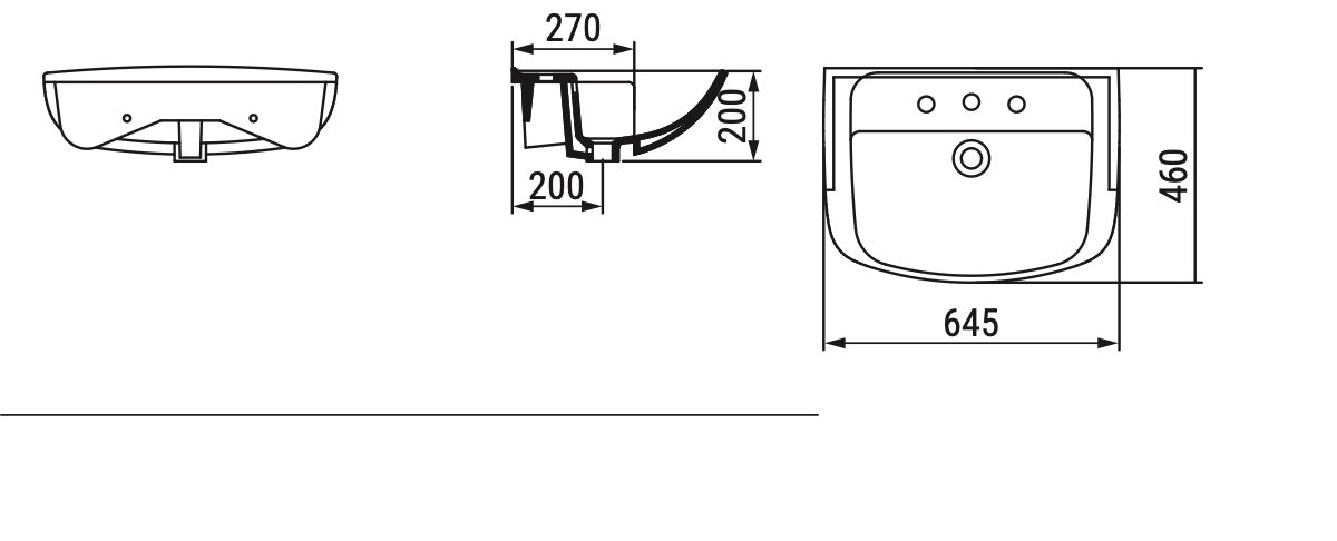 Euro Lavabo semincasso cm 65x48 Dolomite