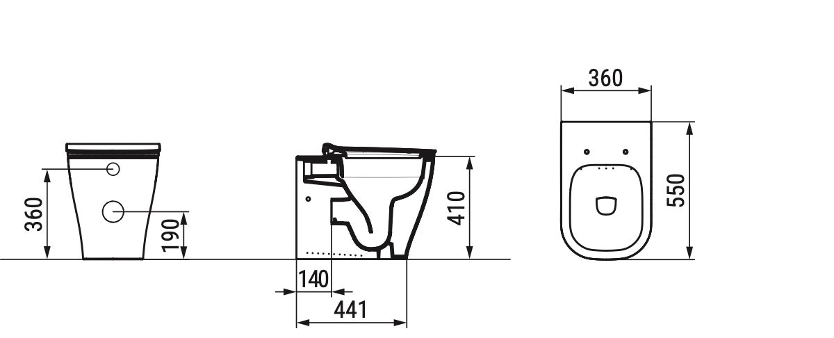 Mirto Vaso filo muro BTW rimless Dolomite