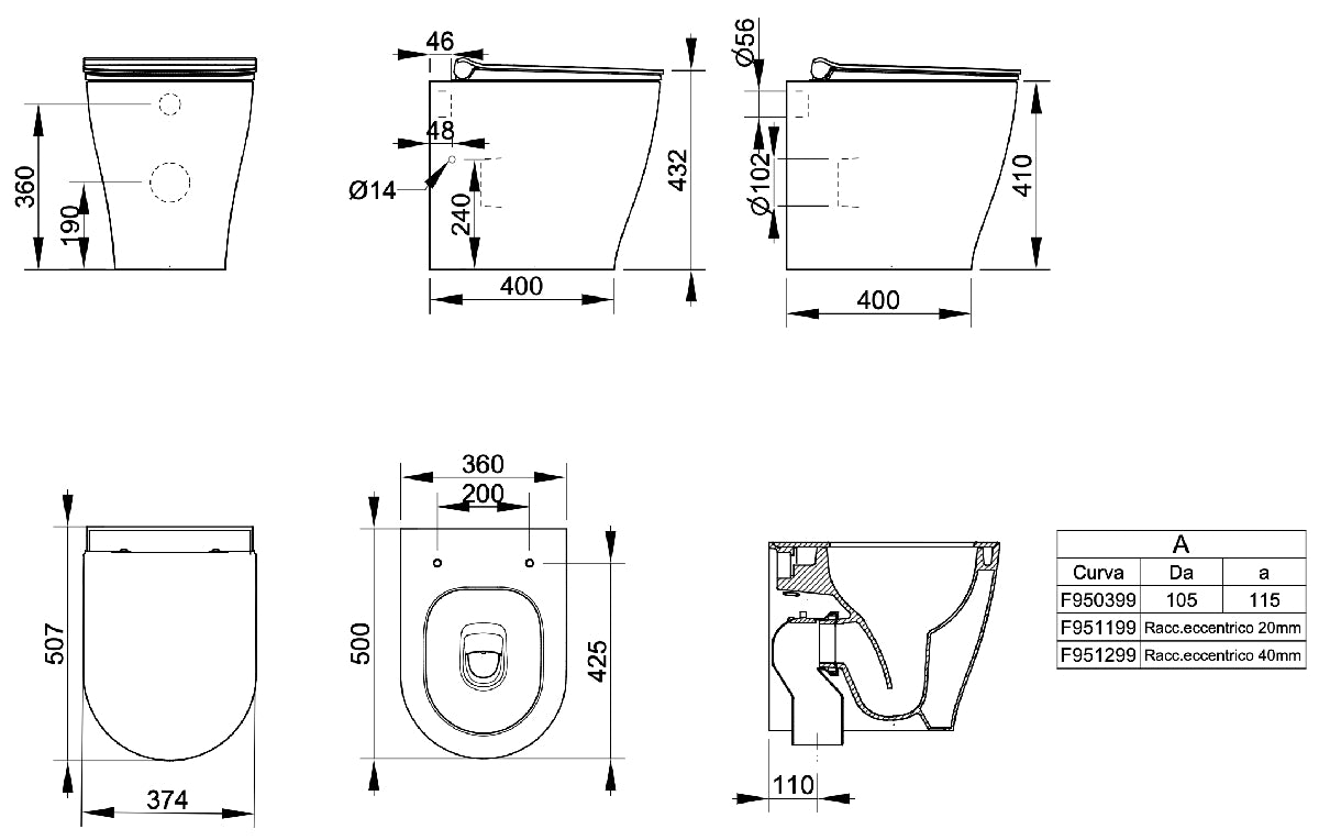 Mirto Vaso filo muro BTW short vortice Dolomite