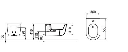 Mayka Bidet sospeso nero opaco Dolomite