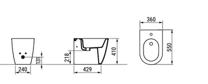Mayka Bidet filo muro BTW bianco Dolomite
