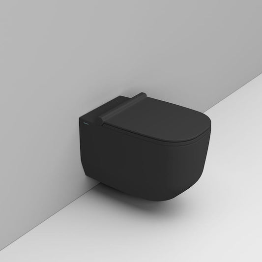 Alba Vaso Sospeso Rimless Nero Opaco Dolomite