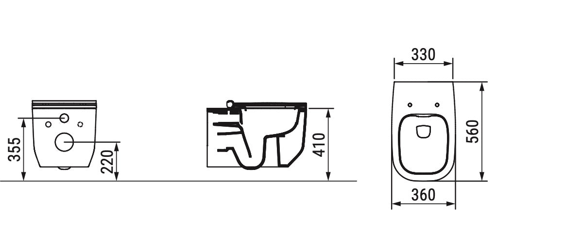 Alba Vaso Sospeso Rimless Nero Opaco Dolomite