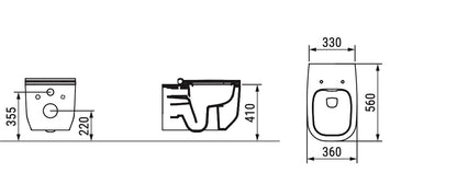 Alba Vaso Sospeso Rimless Grigio Cemento Dolomite