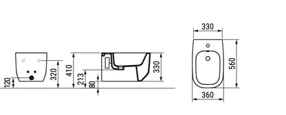 Alba Bidet Sospeso Grigio Cemento Dolomite