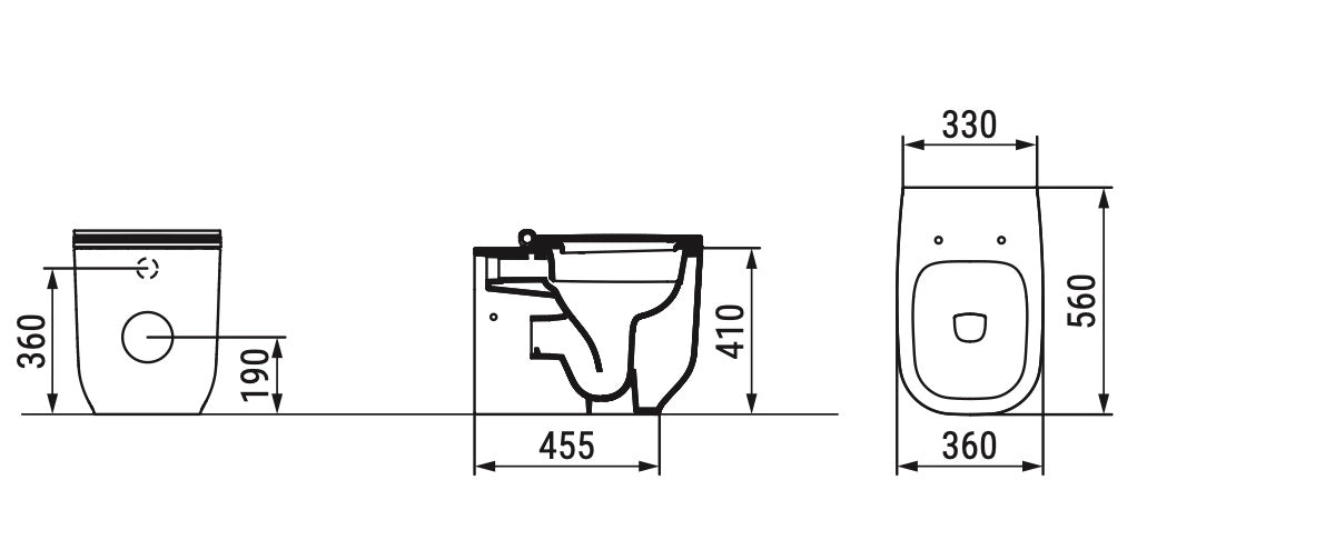 Alba Vaso Traslato Rimless Bianco Opaco Dolomite
