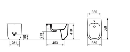Alba Bidet Filo Muro Btw Grigio Cemento Dolomite