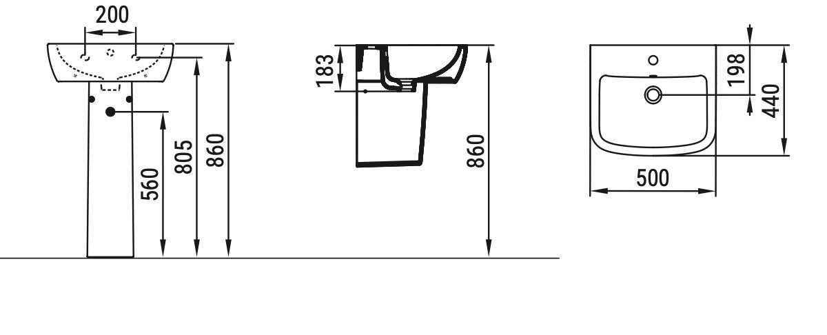 Gemma 2 Lavabo monoforo L. 50 Dolomite