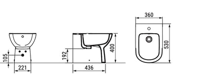 Gemma 2 Bidet filo muro BTW erogazione rubinetto Dolomite