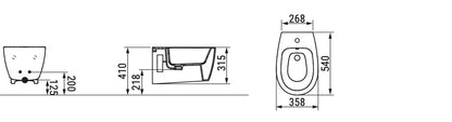 Demy Bidet sospeso erogazione rubinetto Dolomite