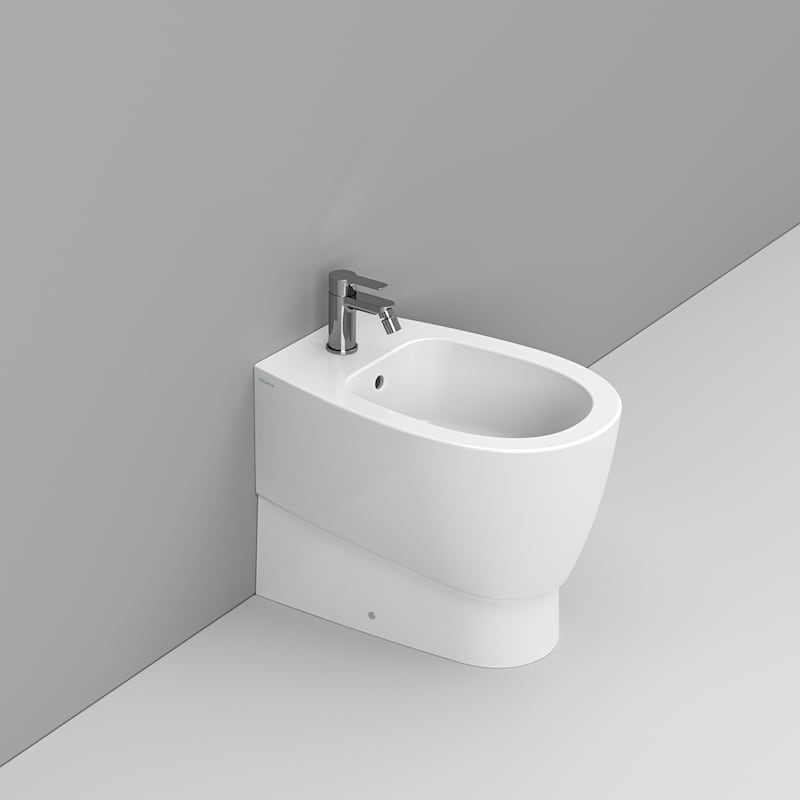 Bidet filo muro Demy Dolomite 36×54 cm bianco con fissaggi