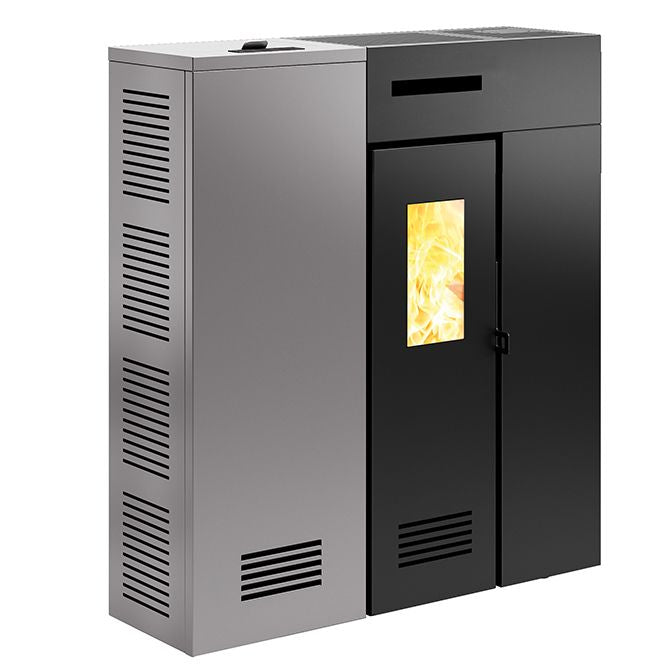 Duglia EP Grigio Metallizzato Stufa a Pellet Ventilata e Canalizzabile ad Aria 8,3 kW Caminetti Montegrappa