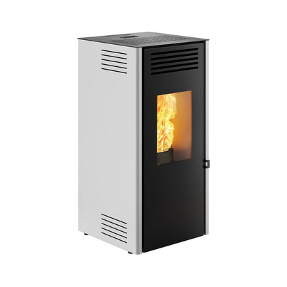 Elica EP Grigio Metallizzato Stufa a Pellet Ventilata ad Aria 8,7 kW Caminetti Montegrappa