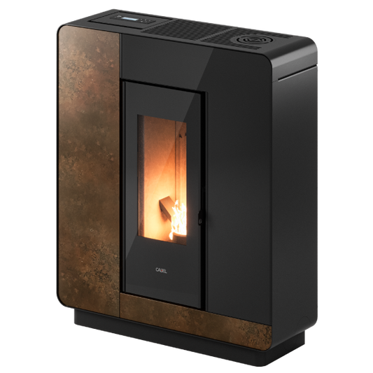 Elle Plus 9 Flexit Pietra Ossido Bruno Stufa a Pellet 8,5 Kw Canalizzata Ad Aria CADEL