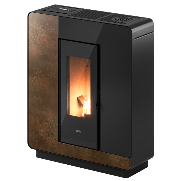 Elle Plus 9 Flexit Pietra Ossido Bruno Stufa a Pellet 8,5 Kw Canalizzata Ad Aria CADEL
