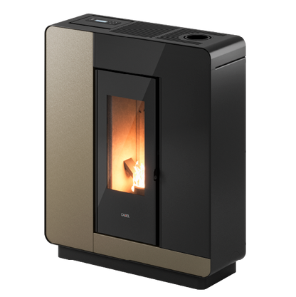 Elle Plus 9 Up-Twin Metallo Light Bronze Stufa a Pellet 8,5 Kw Canalizzata Ad Aria CADEL